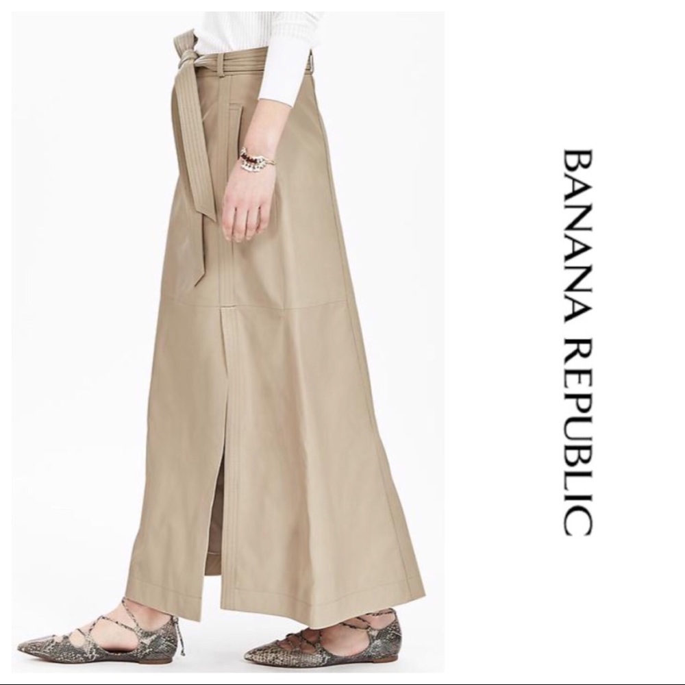 Banana Republic Leather Maxi Skirt Size 6
